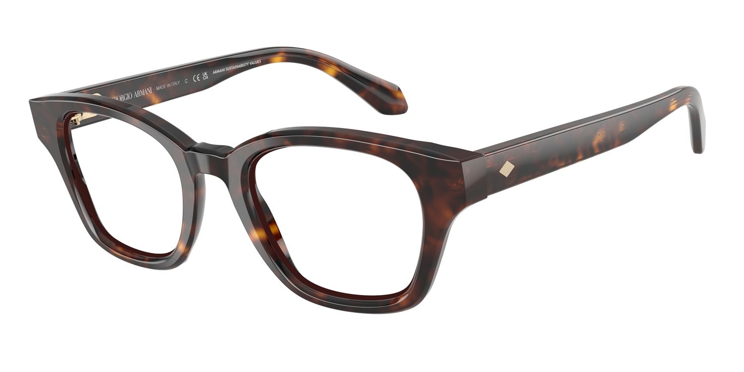 Occhiali da vista Giorgio Armani AR 7274 (5879) colore havana forma quadrato lenti lente demo