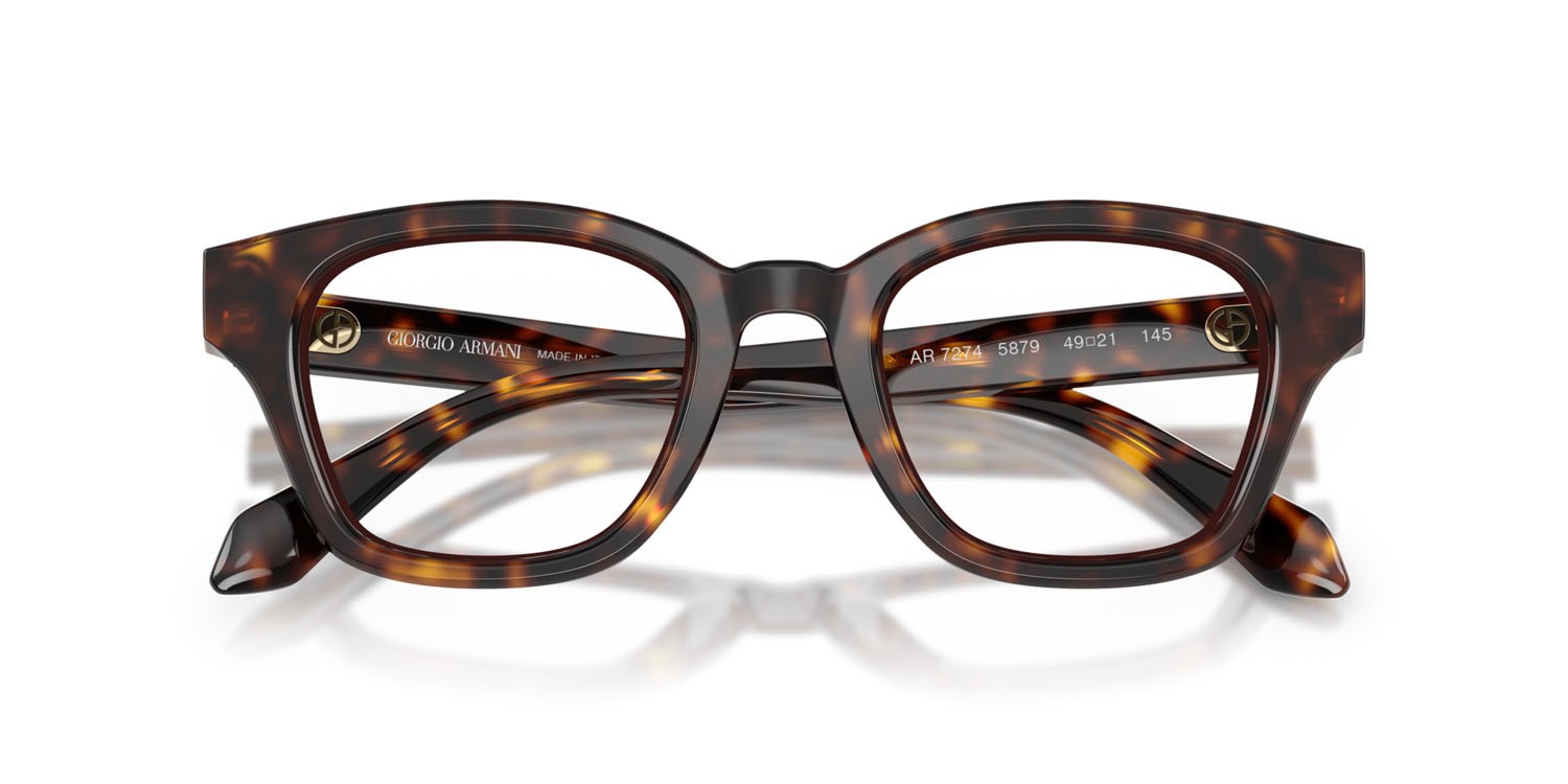 Occhiali da vista Giorgio Armani AR 7274 (5879) colore havana forma quadrato lenti lente demo