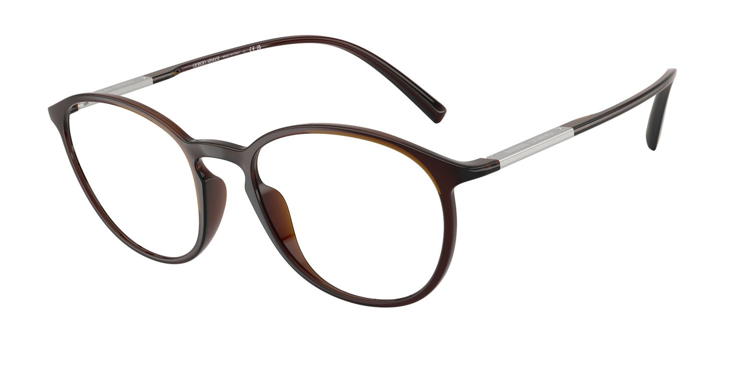 Eyeglasses Giorgio Armani AR 7275U (6239) color marrone trasparente shape pantos lenses lente demo