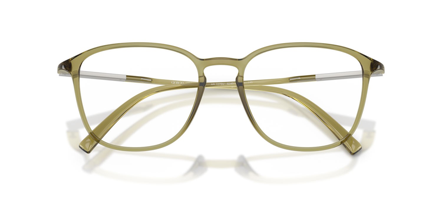 Eyeglasses Giorgio Armani AR 7276U (6240) color verde trasparente shape square lenses lente demo