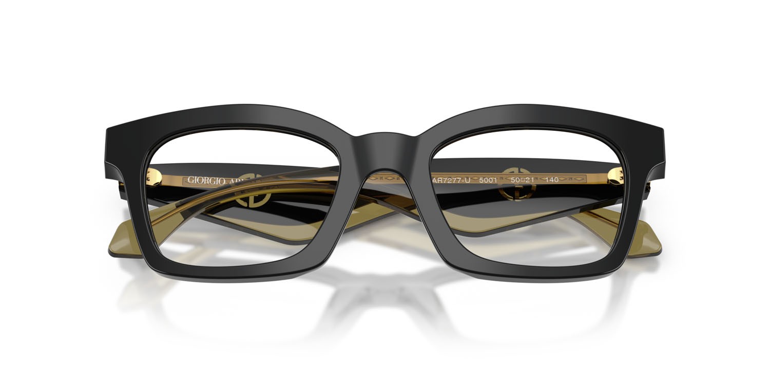 Eyeglasses Giorgio Armani AR 7277U (5001) color nero shape butterfly lenses lente demo