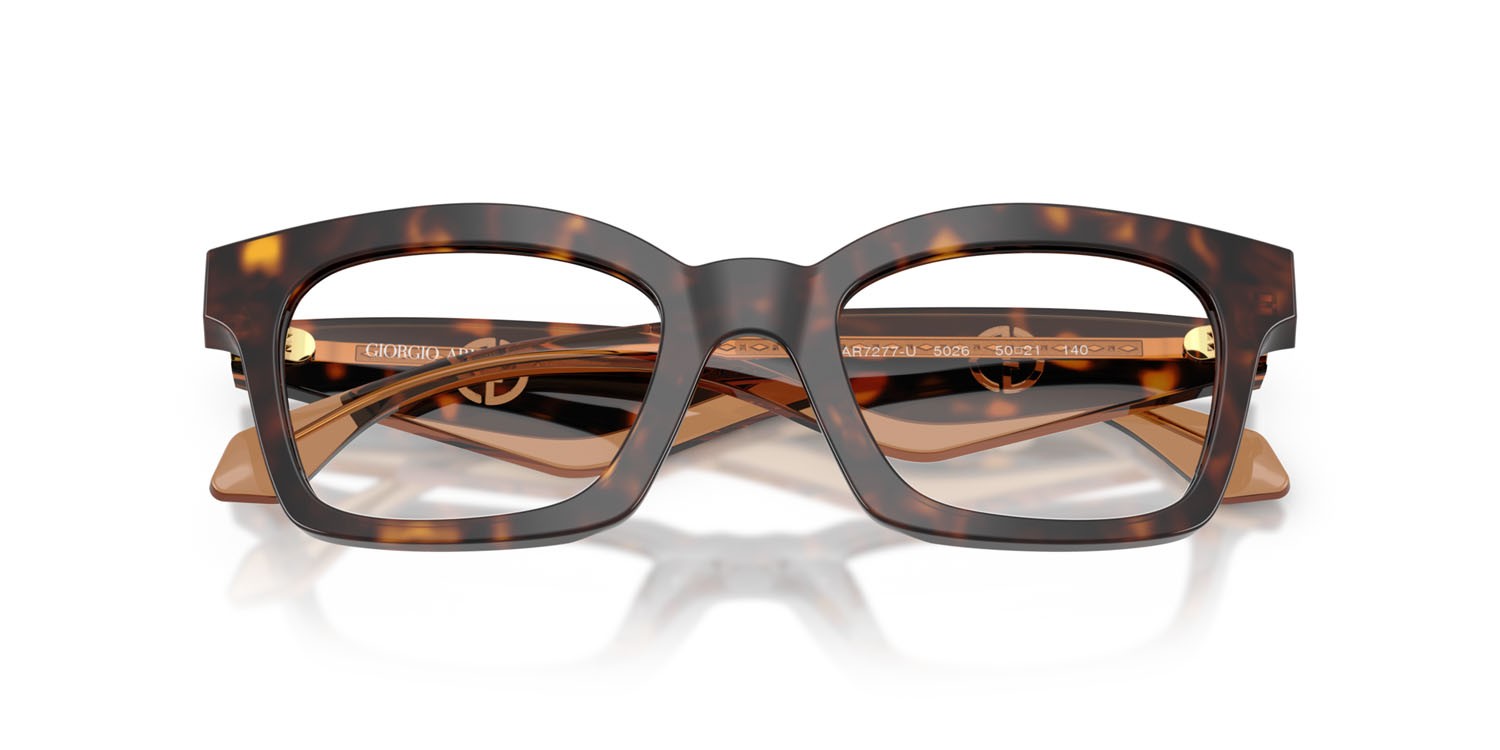 Eyeglasses Giorgio Armani AR 7277U (5026) color havana shape butterfly lenses lente demo