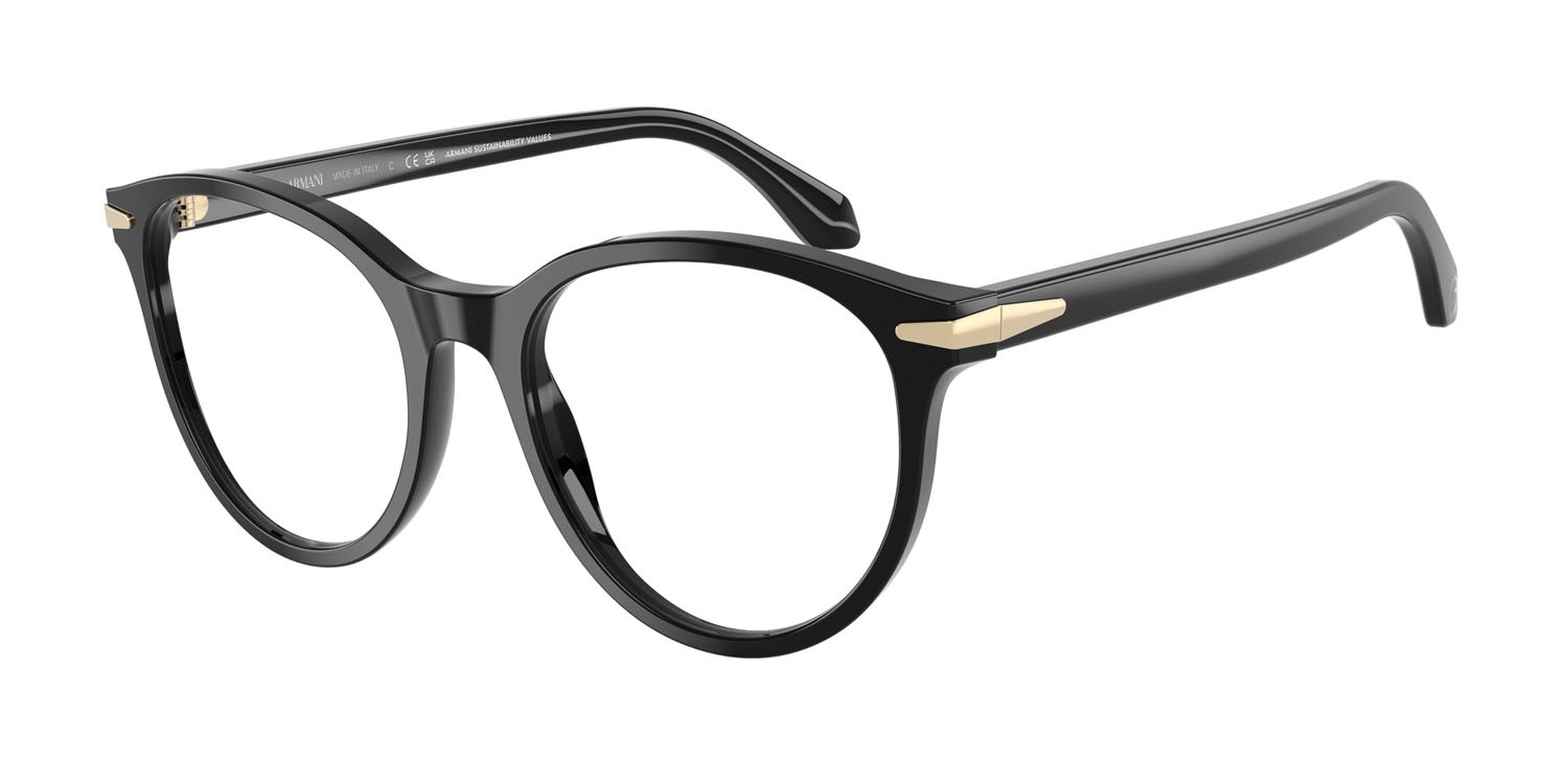 Occhiali da vista Giorgio Armani AR 7279 (5875) colore nero forma rotondo lenti lente demo