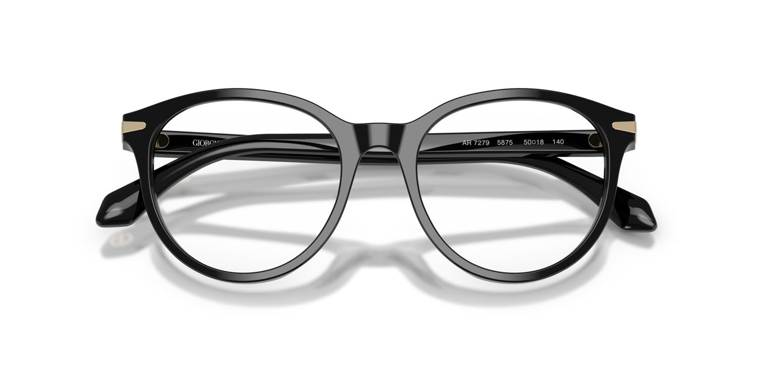 Occhiali da vista Giorgio Armani AR 7279 (5875) colore nero forma rotondo lenti lente demo