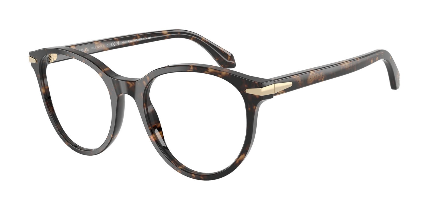 Eyeglasses Giorgio Armani AR 7279 (6235) color havana beige shape round lenses lente demo