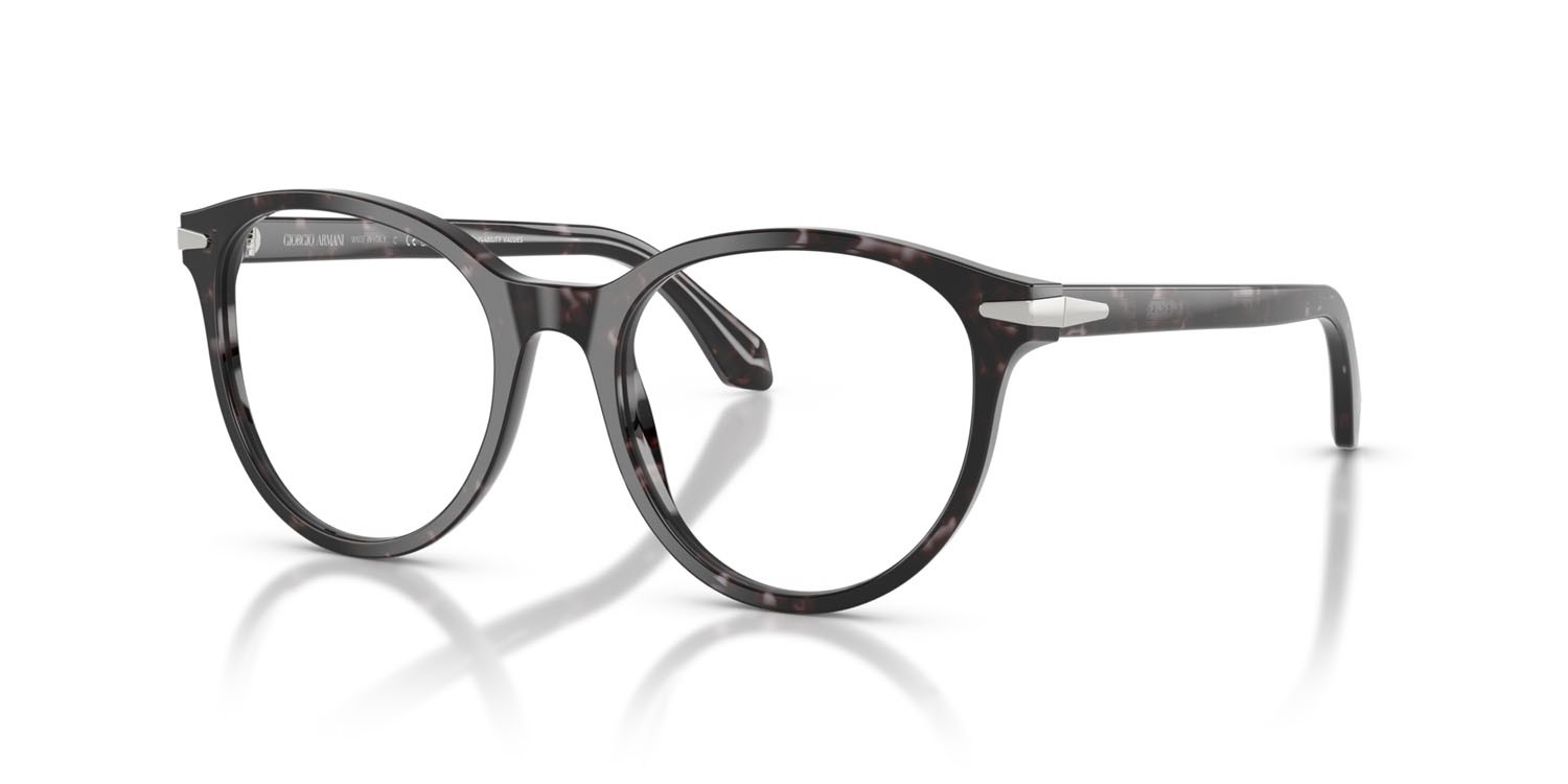 Occhiali da vista Giorgio Armani AR 7279 (6236) colore havana grigio forma rotondo lenti lente demo