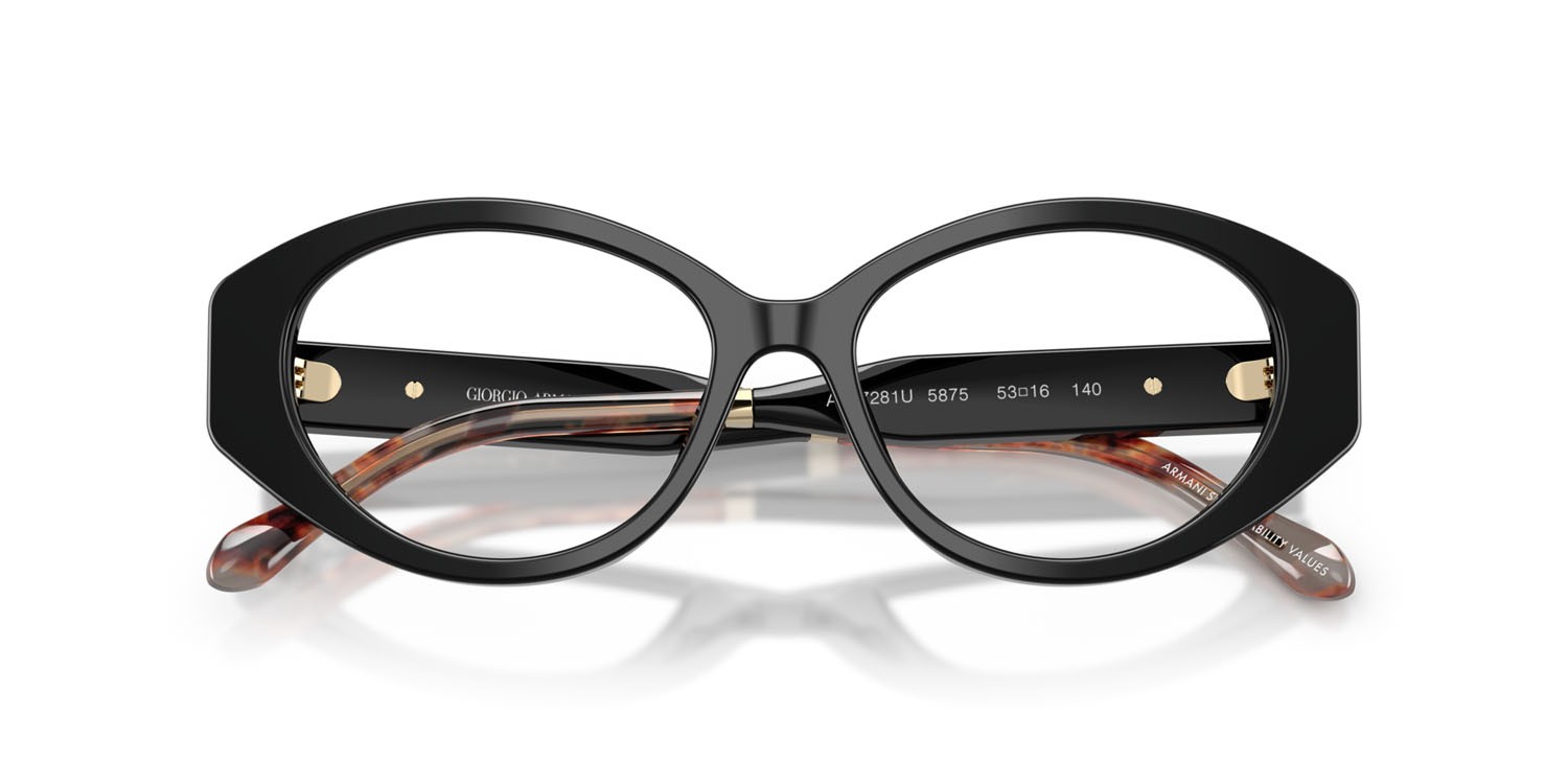 Eyeglasses Giorgio Armani AR 7281U (5875) color nero shape oval lenses lente demo