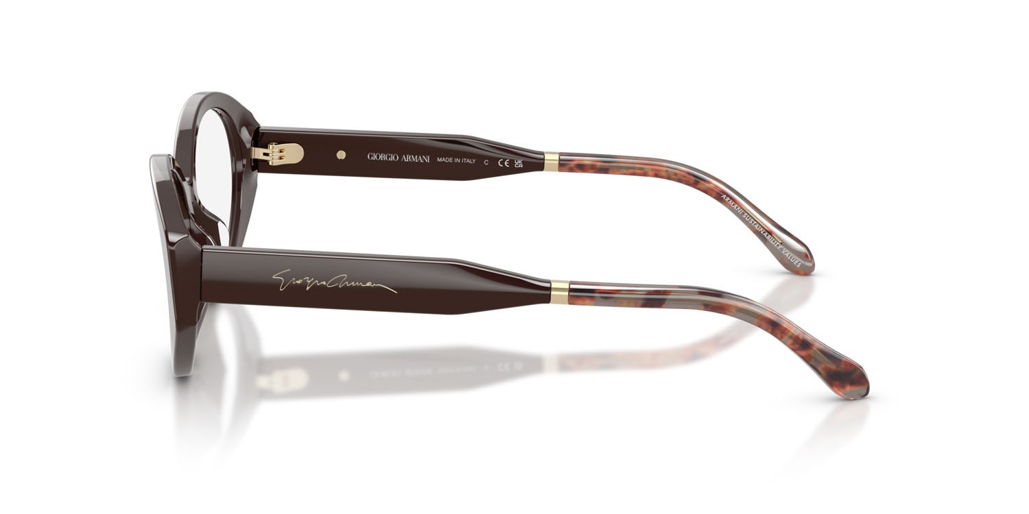 Occhiali da vista Giorgio Armani AR 7281U (6227) colore marrone forma ovale lenti lente demo