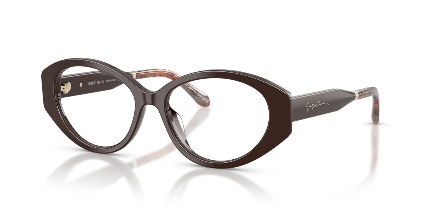 Occhiali da vista Giorgio Armani AR 7281U (6227) colore marrone forma ovale lenti lente demo