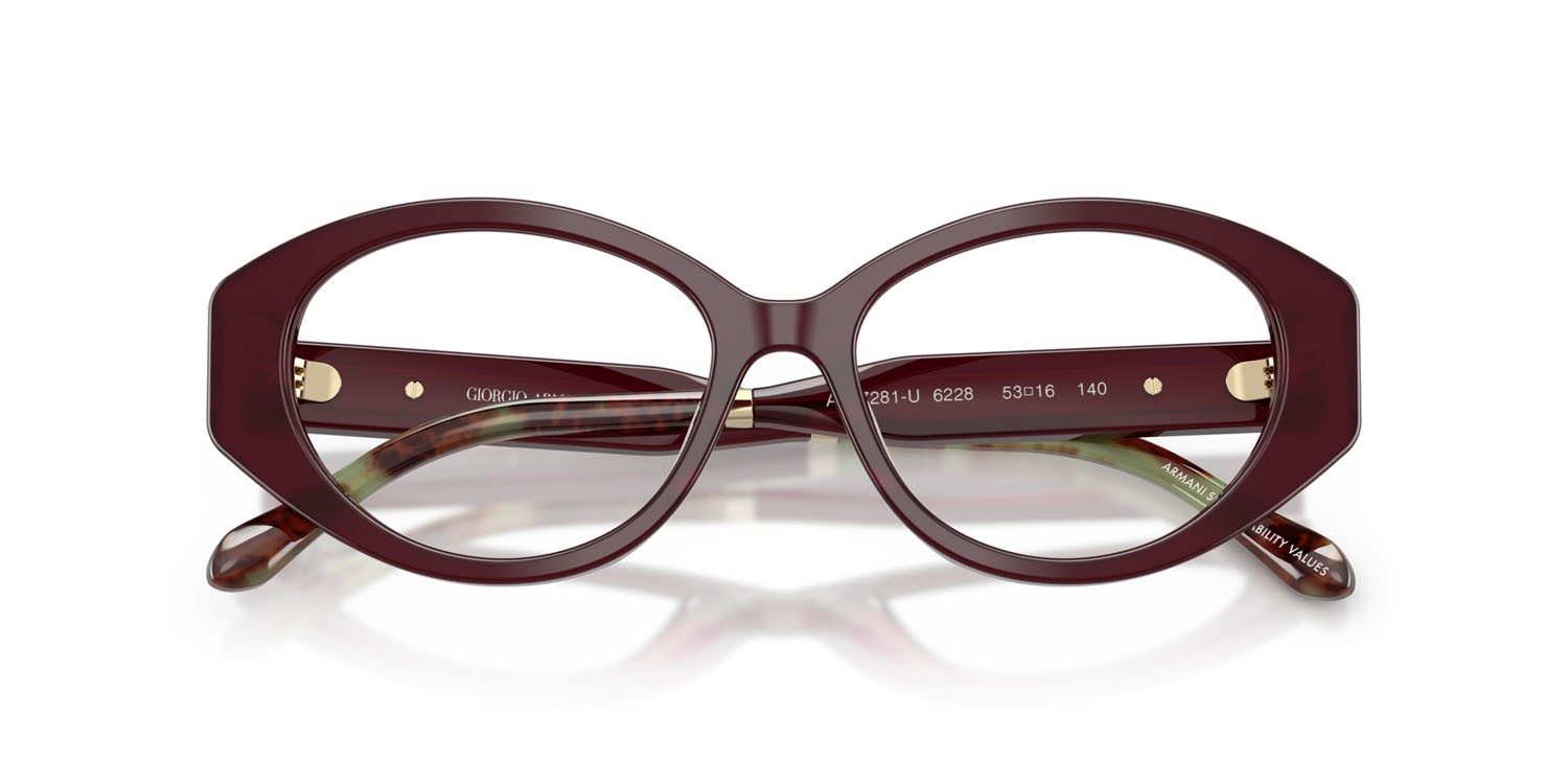 Eyeglasses Giorgio Armani AR 7281U (6228) color viola shape oval lenses lente demo