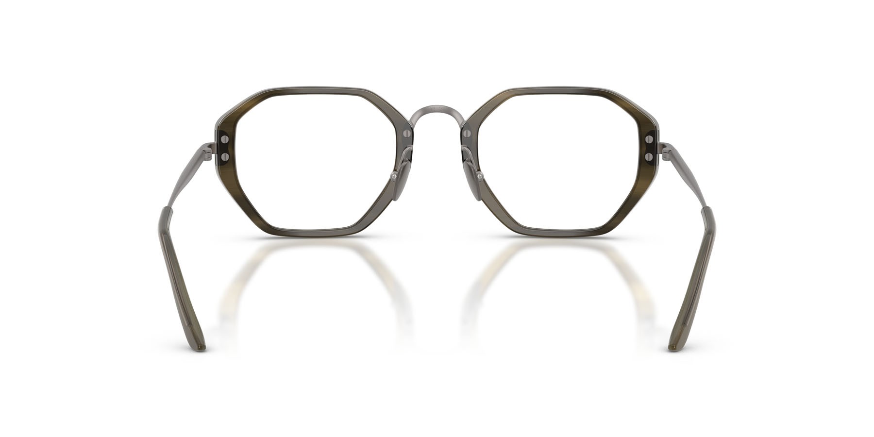 Eyeglasses Giorgio Armani AR 7282 (6304) color striato verde shape irregular lenses lente demo