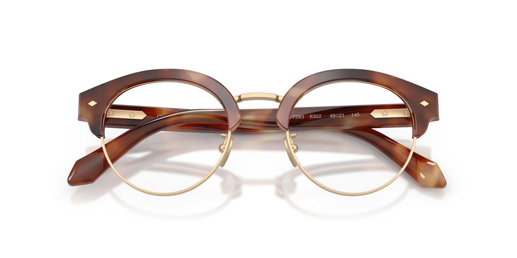 Occhiali da vista Giorgio Armani AR 7283 (6302) colore havana marrone forma pantos lenti lente demo