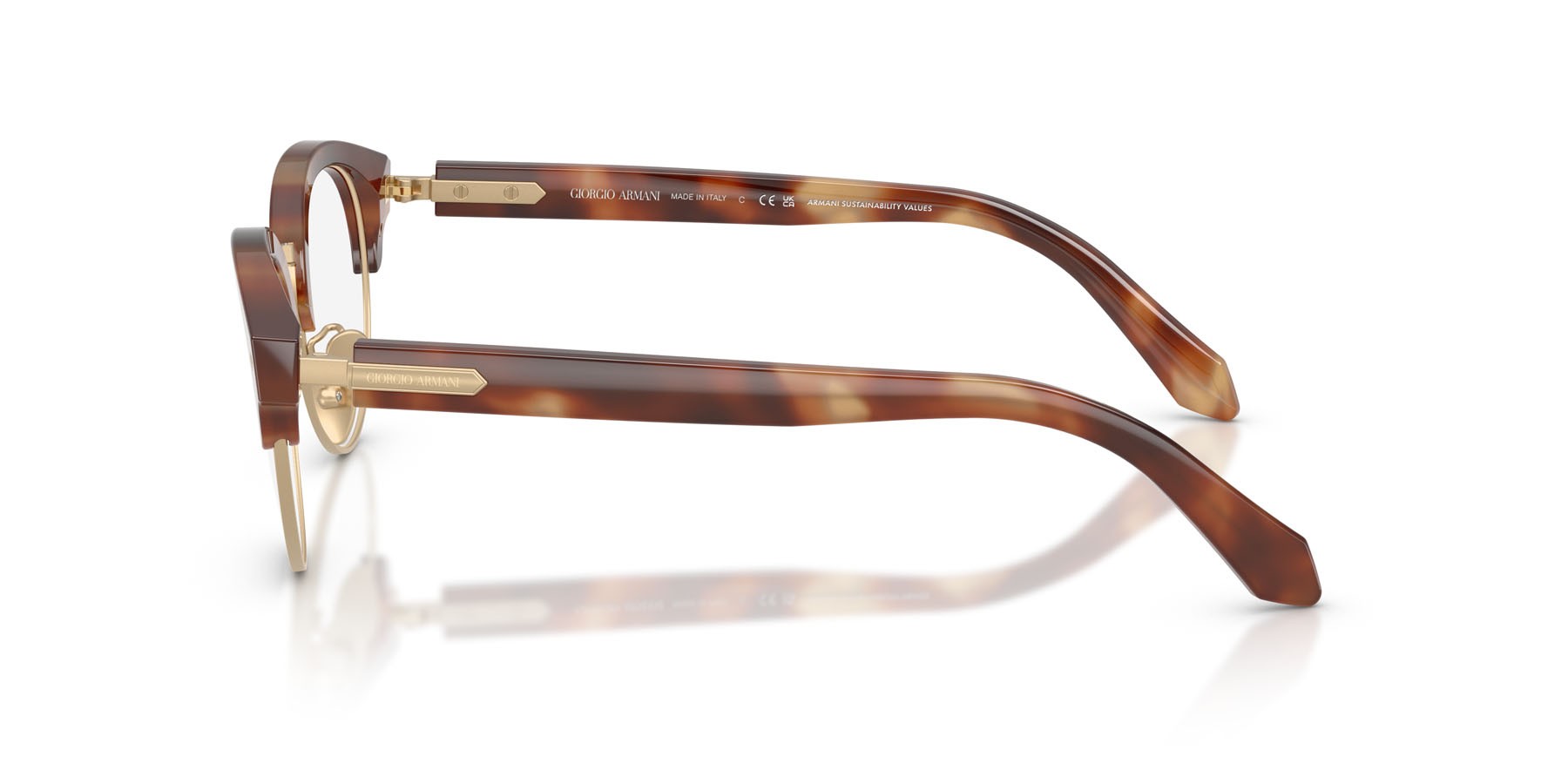 Occhiali da vista Giorgio Armani AR 7283 (6302) colore havana marrone forma pantos lenti lente demo