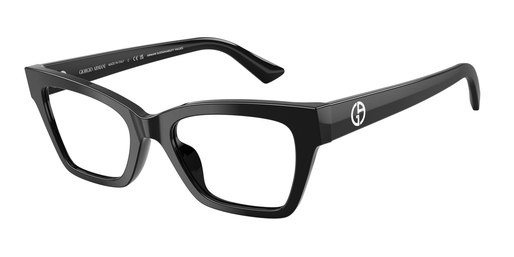 Eyeglasses Giorgio Armani AR 7285HU (5875) color nero shape cat eye lenses lente demo