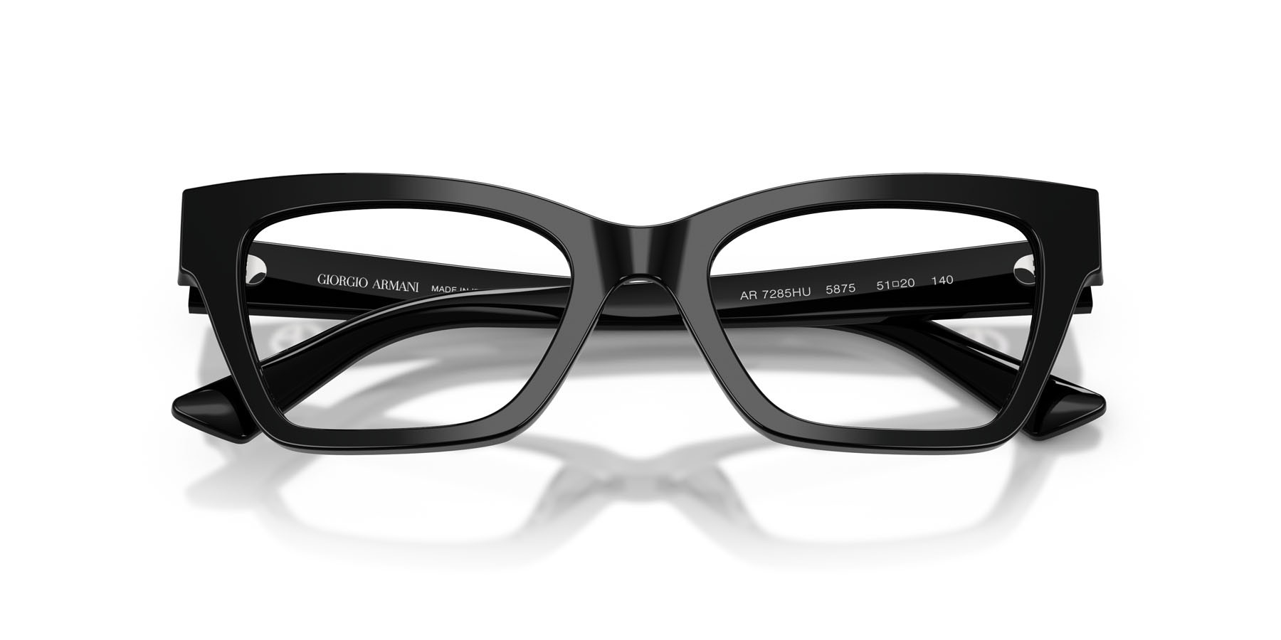 Eyeglasses Giorgio Armani AR 7285HU (5875) color nero shape cat eye lenses lente demo
