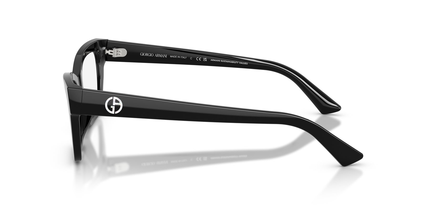 Eyeglasses Giorgio Armani AR 7285HU (5875) color nero shape cat eye lenses lente demo