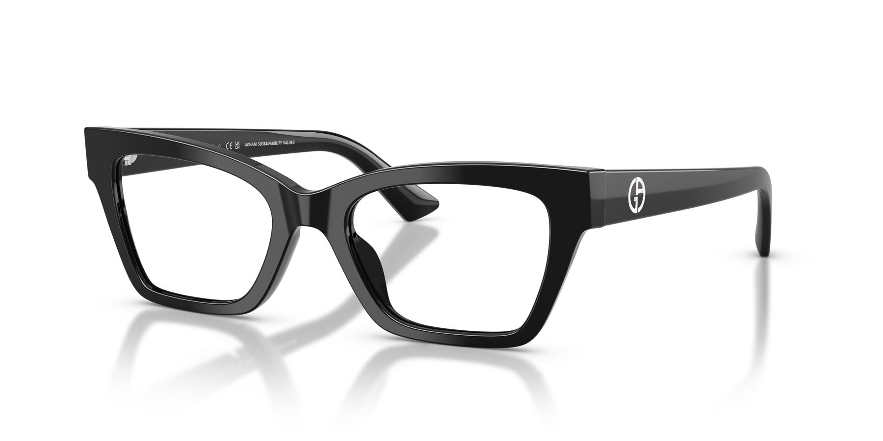 Eyeglasses Giorgio Armani AR 7285HU (5875) color nero shape cat eye lenses lente demo
