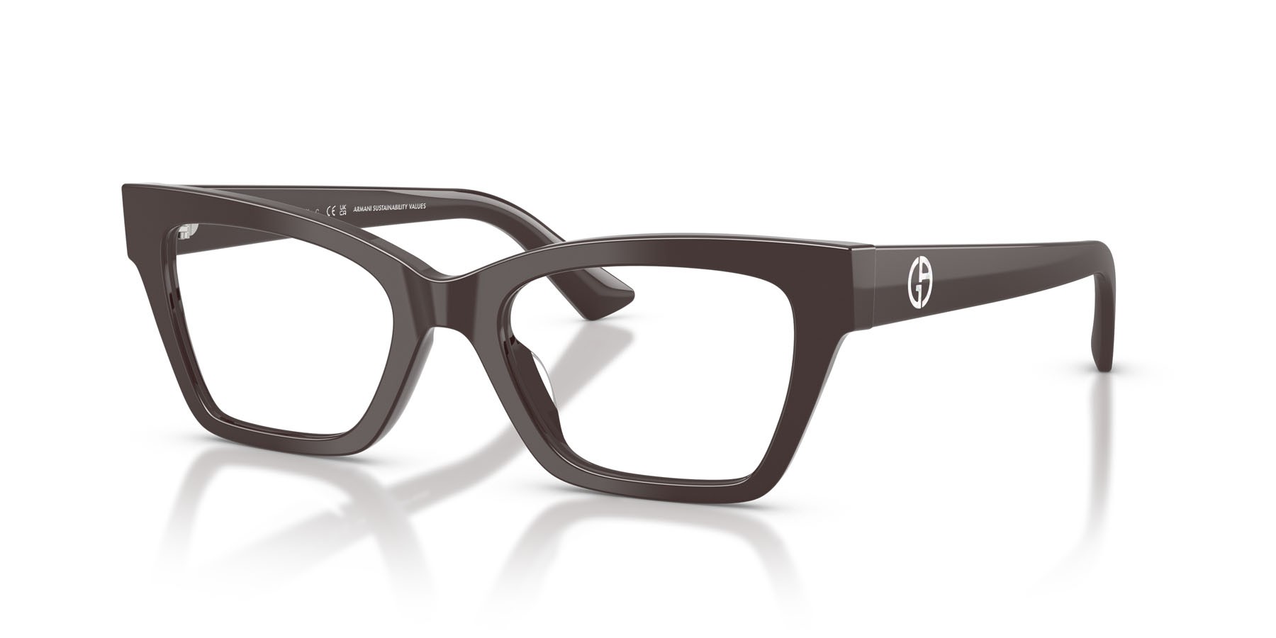 Occhiali da vista Giorgio Armani AR 7285HU (6306) colore violetto forma cat eye lenti lente demo