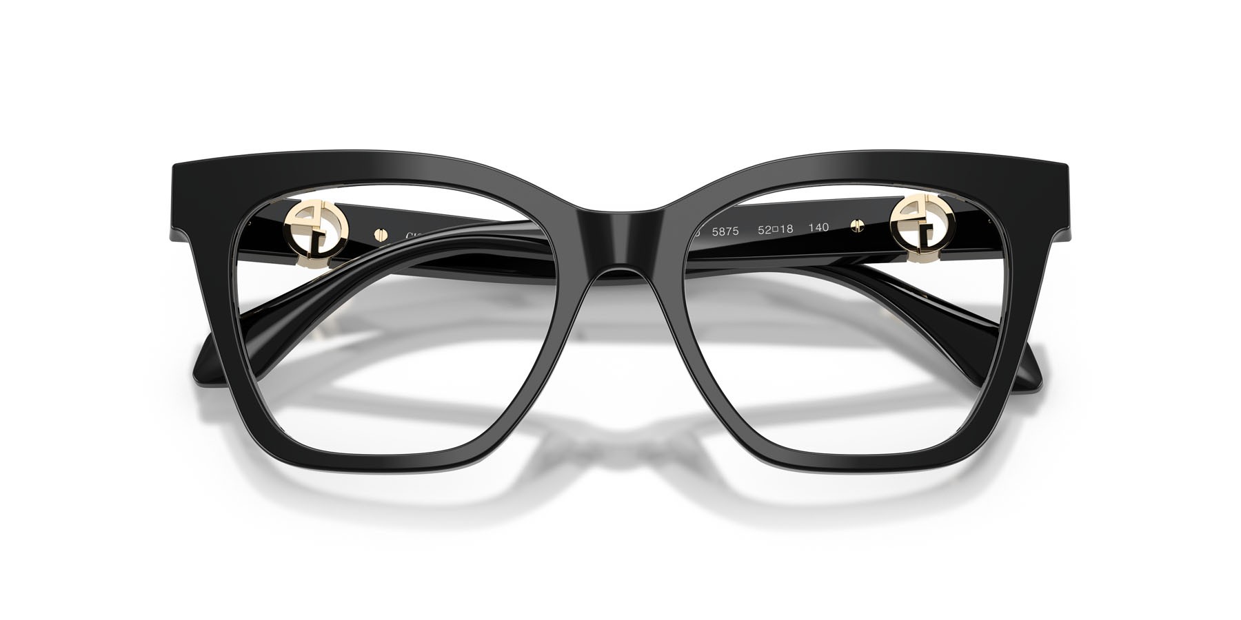 Occhiali da vista Giorgio Armani AR 7286U (5875) colore nero forma cat eye lenti lente demo
