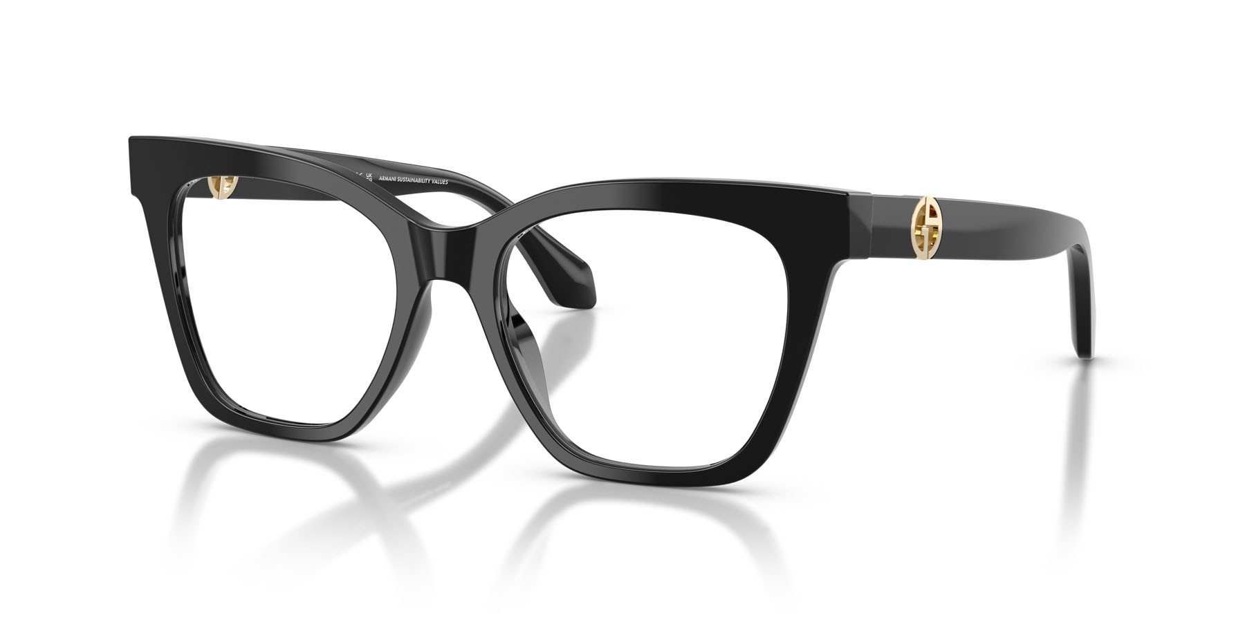 Occhiali da vista Giorgio Armani AR 7286U (5875) colore nero forma cat eye lenti lente demo