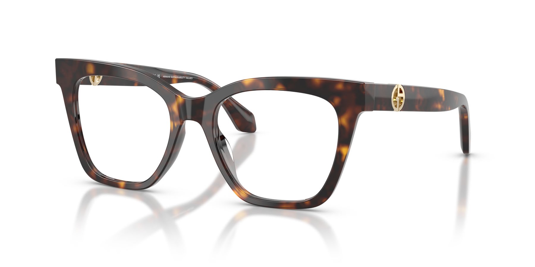 Occhiali da vista Giorgio Armani AR 7286U (5879) colore havana forma cat eye lenti lente demo