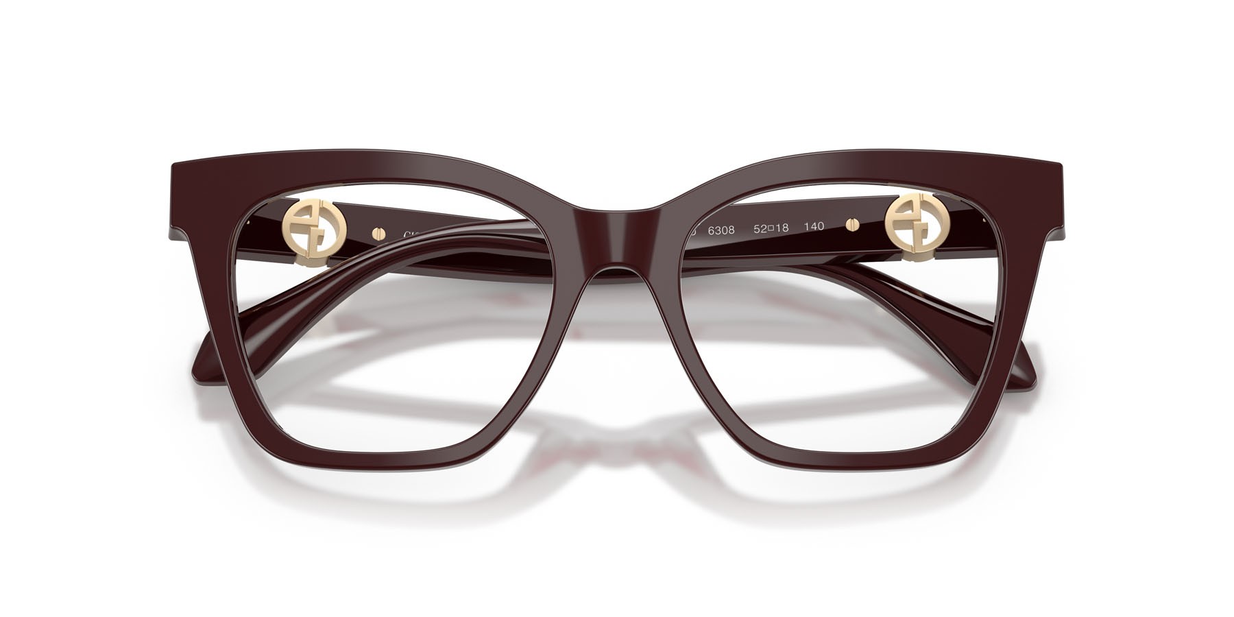 Occhiali da vista Giorgio Armani AR 7286U (6308) colore bordeaux forma cat eye lenti lente demo