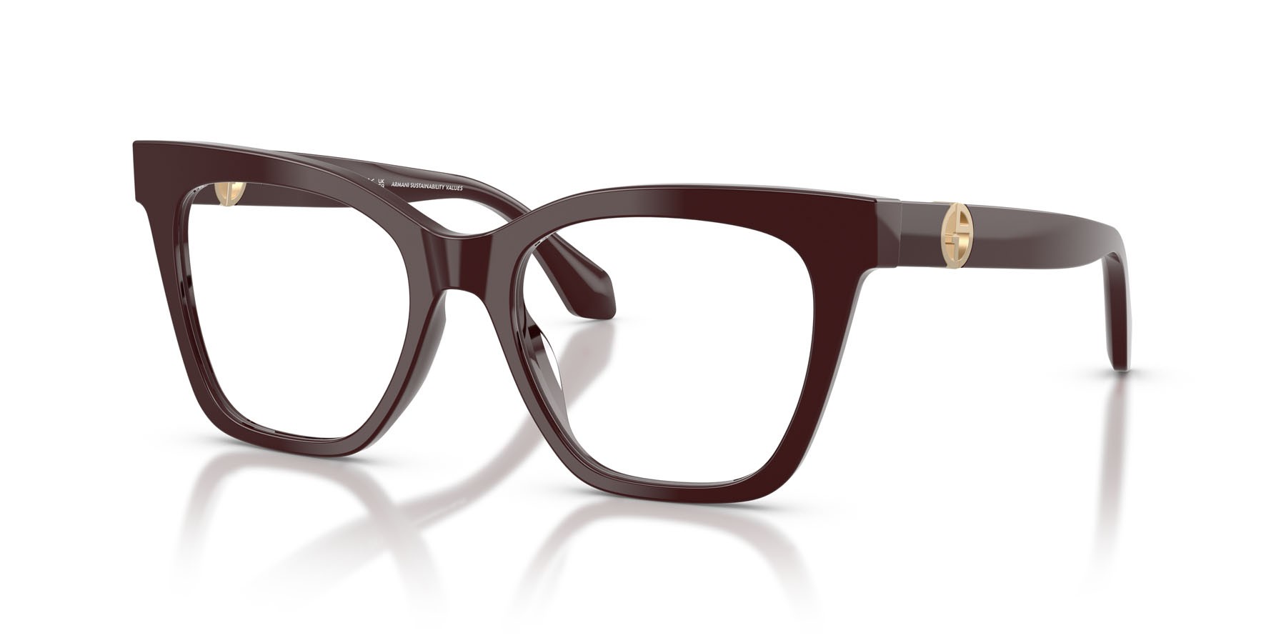 Occhiali da vista Giorgio Armani AR 7286U (6308) colore bordeaux forma cat eye lenti lente demo