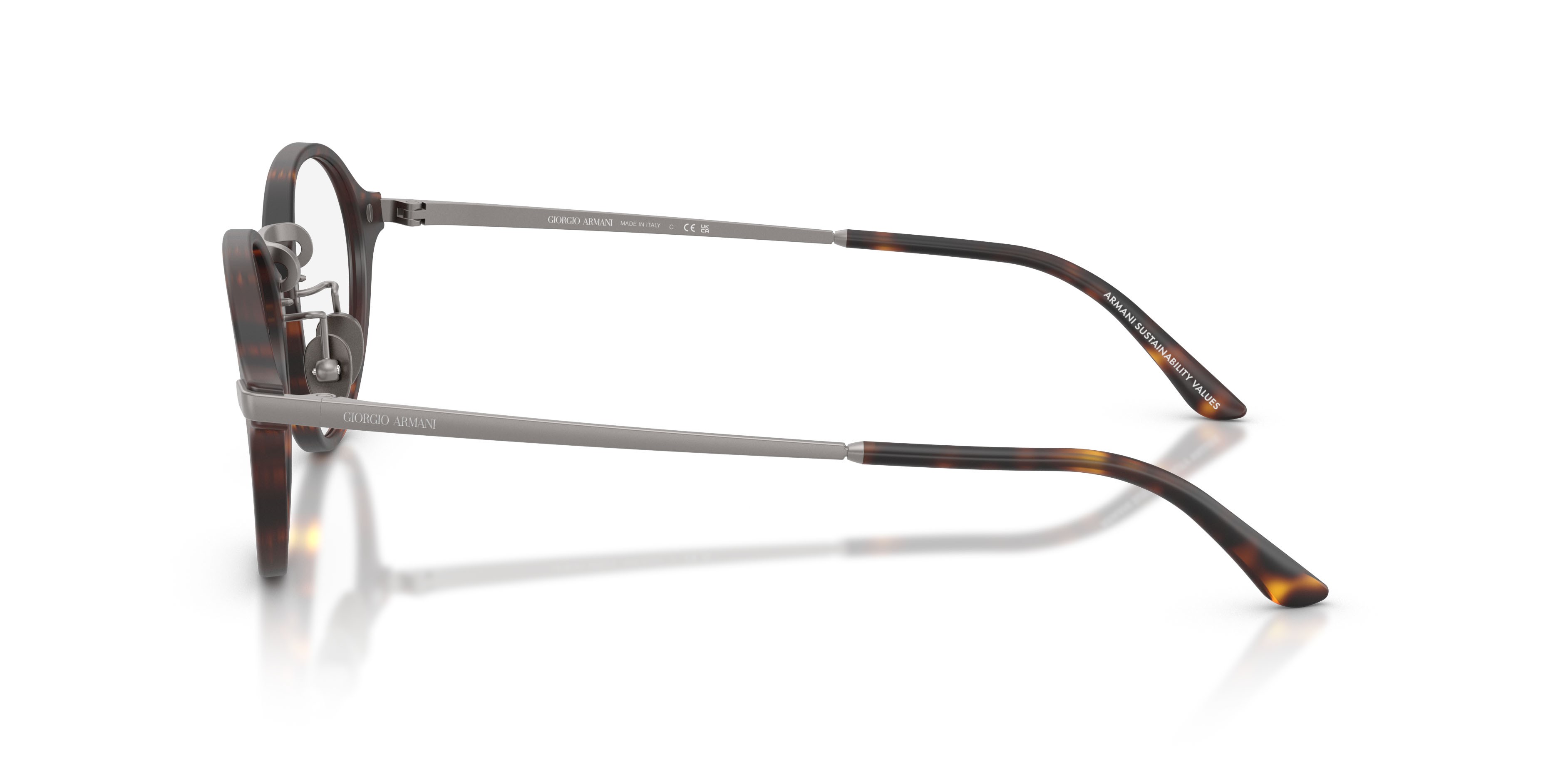 Eyeglasses Giorgio Armani AR 7287 (6403) color havana opaco shape pantos lenses lente demo