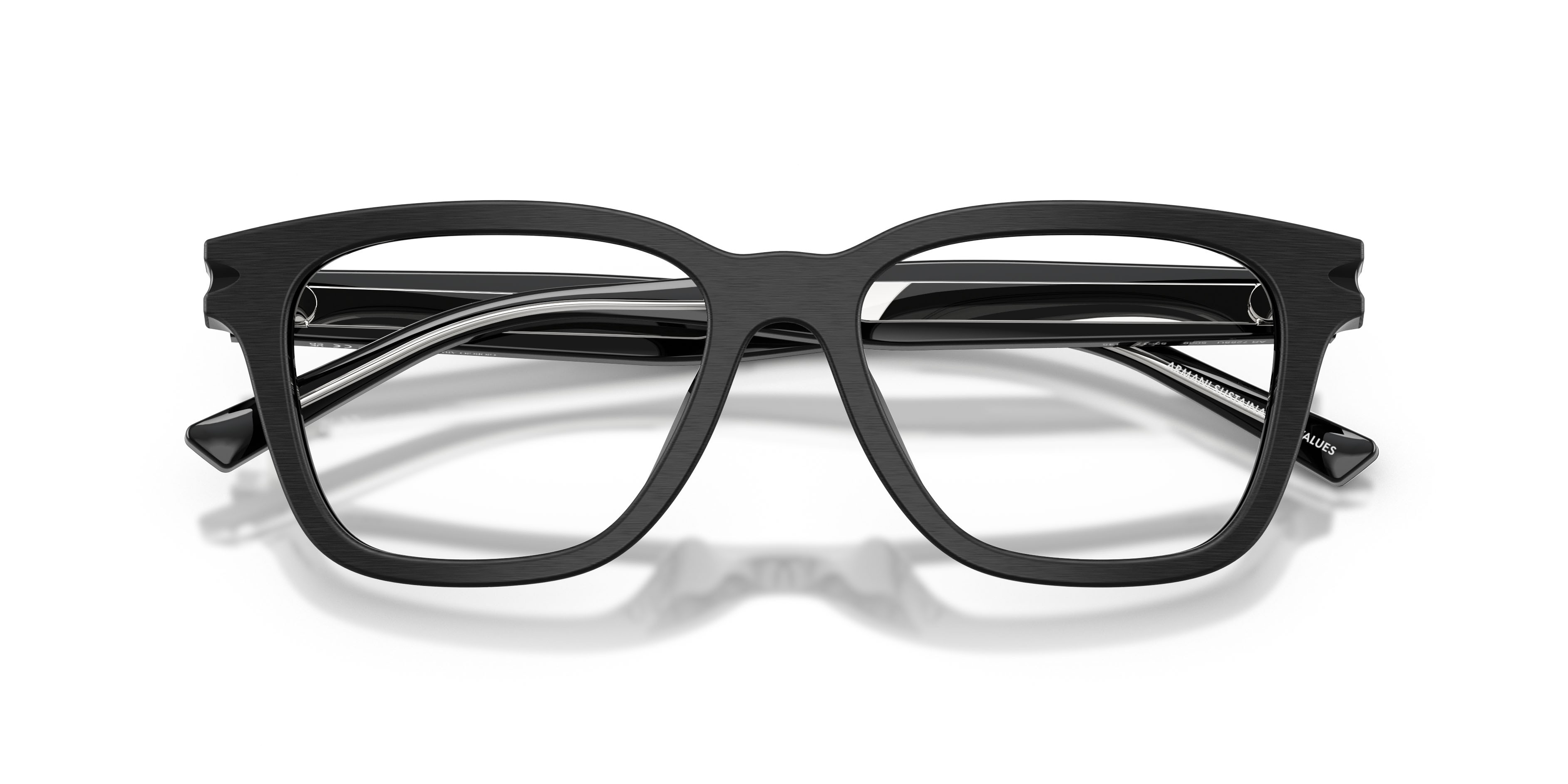 Eyeglasses Giorgio Armani AR 7288U (5009) color nero spazzolato shape square lenses lente demo