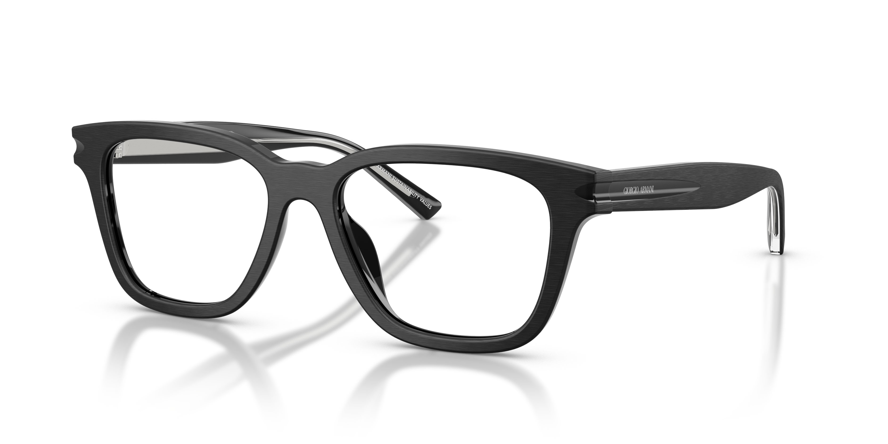 Eyeglasses Giorgio Armani AR 7288U (5009) color nero spazzolato shape square lenses lente demo