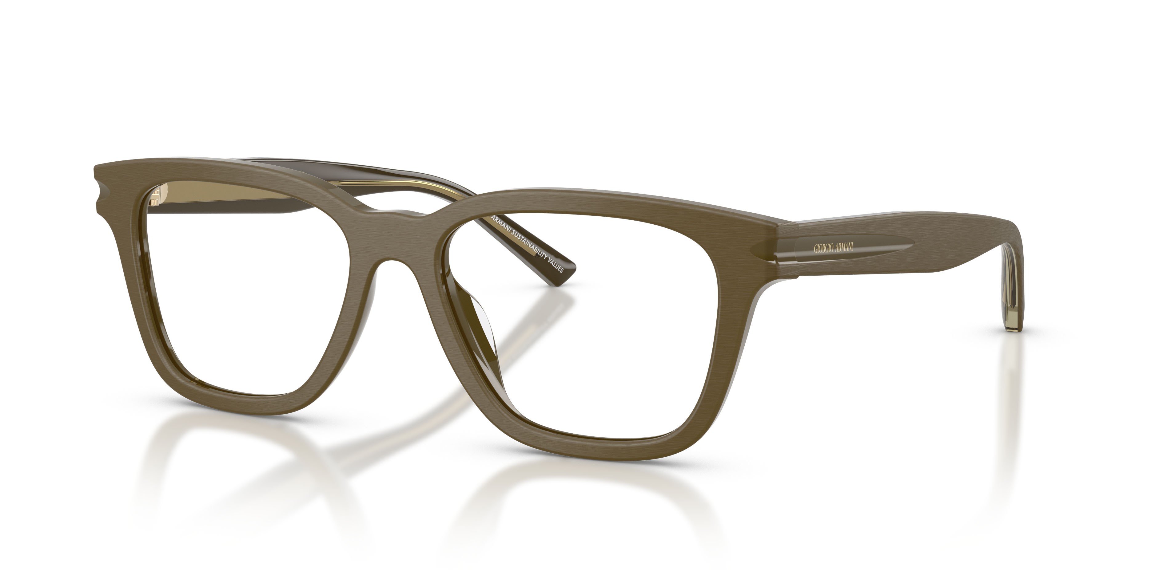 Eyeglasses Giorgio Armani AR 7288U (6401) color verde spazzolato shape square lenses lente demo