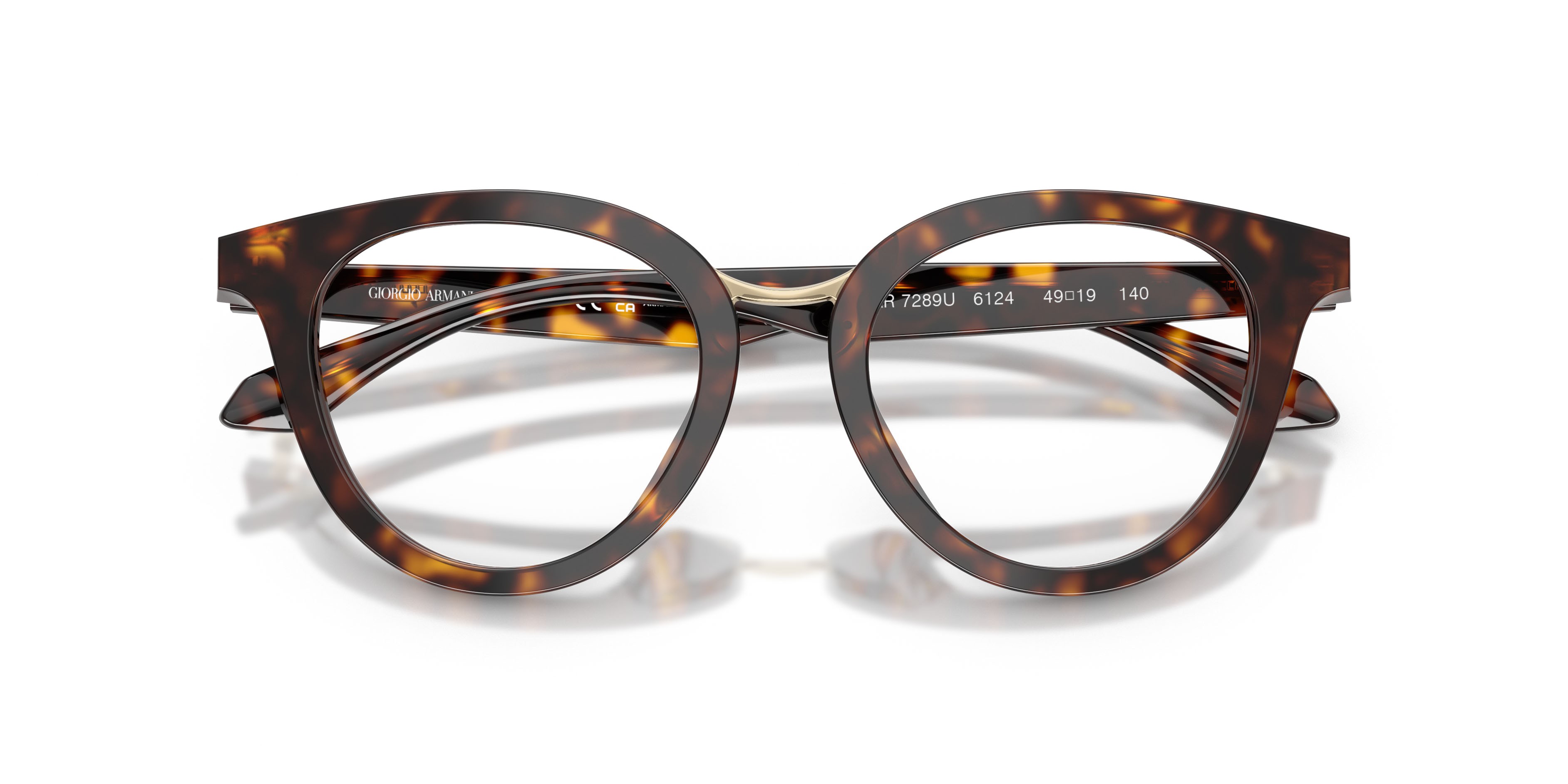 Eyeglasses Giorgio Armani AR 7289U (6124) color havana shape round lenses lente demo