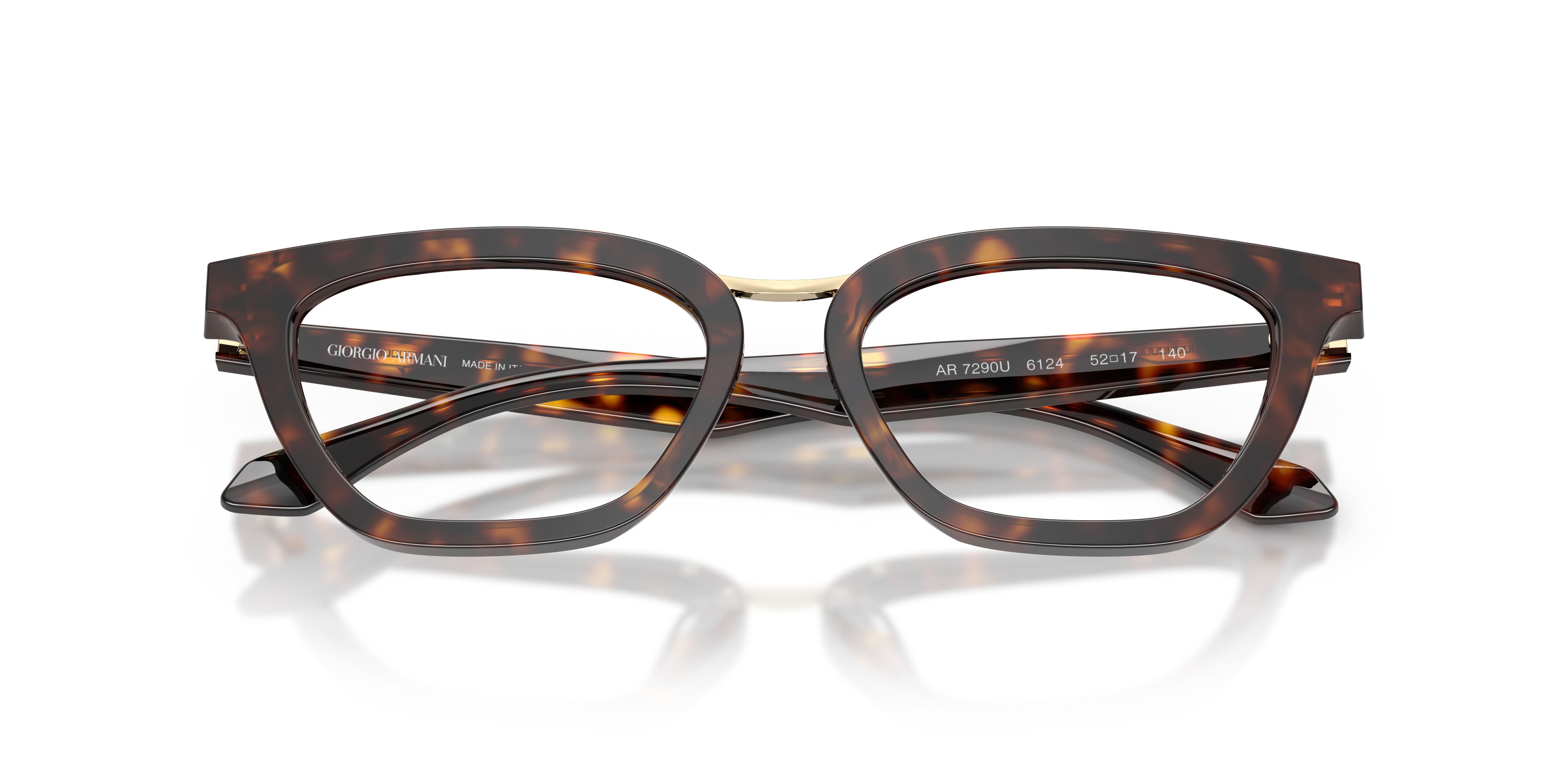 Eyeglasses Giorgio Armani AR 7290U (6124) color havana shape butterfly lenses lente demo