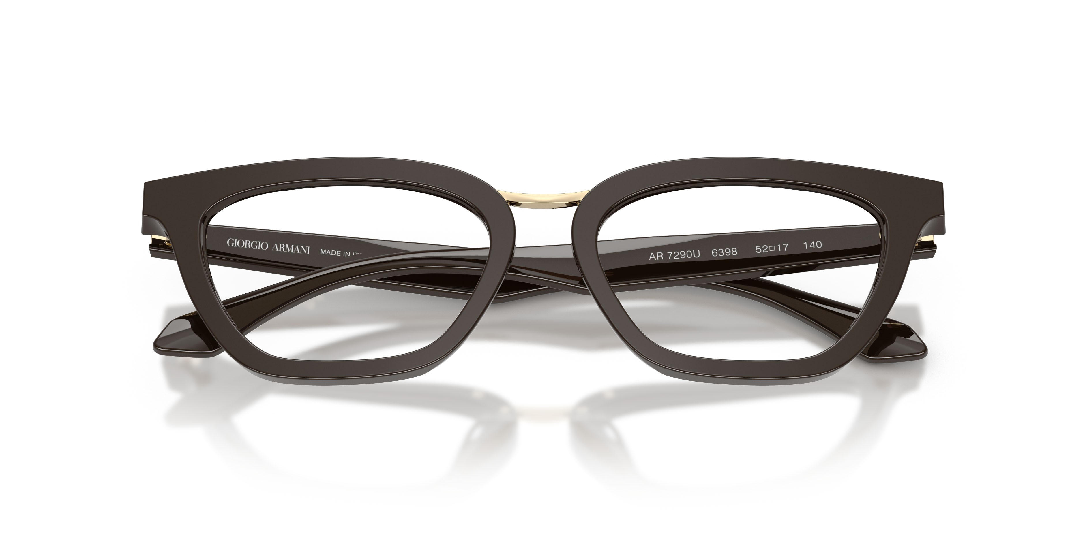 Eyeglasses Giorgio Armani AR 7290U (6398) color marrone shape butterfly lenses lente demo