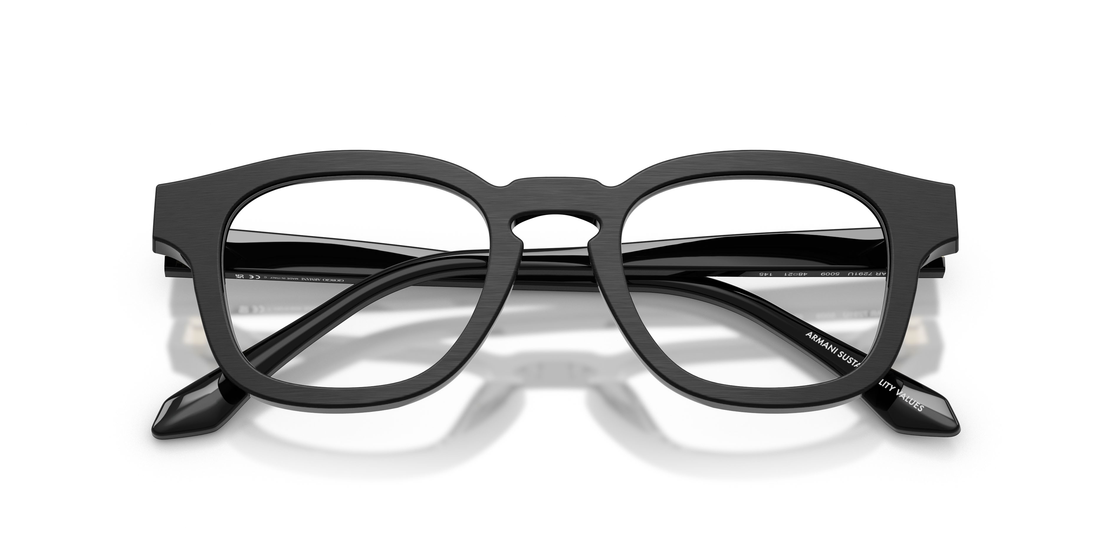 Eyeglasses Giorgio Armani AR 7291U (5009) color nero spazzolato shape square lenses lente demo