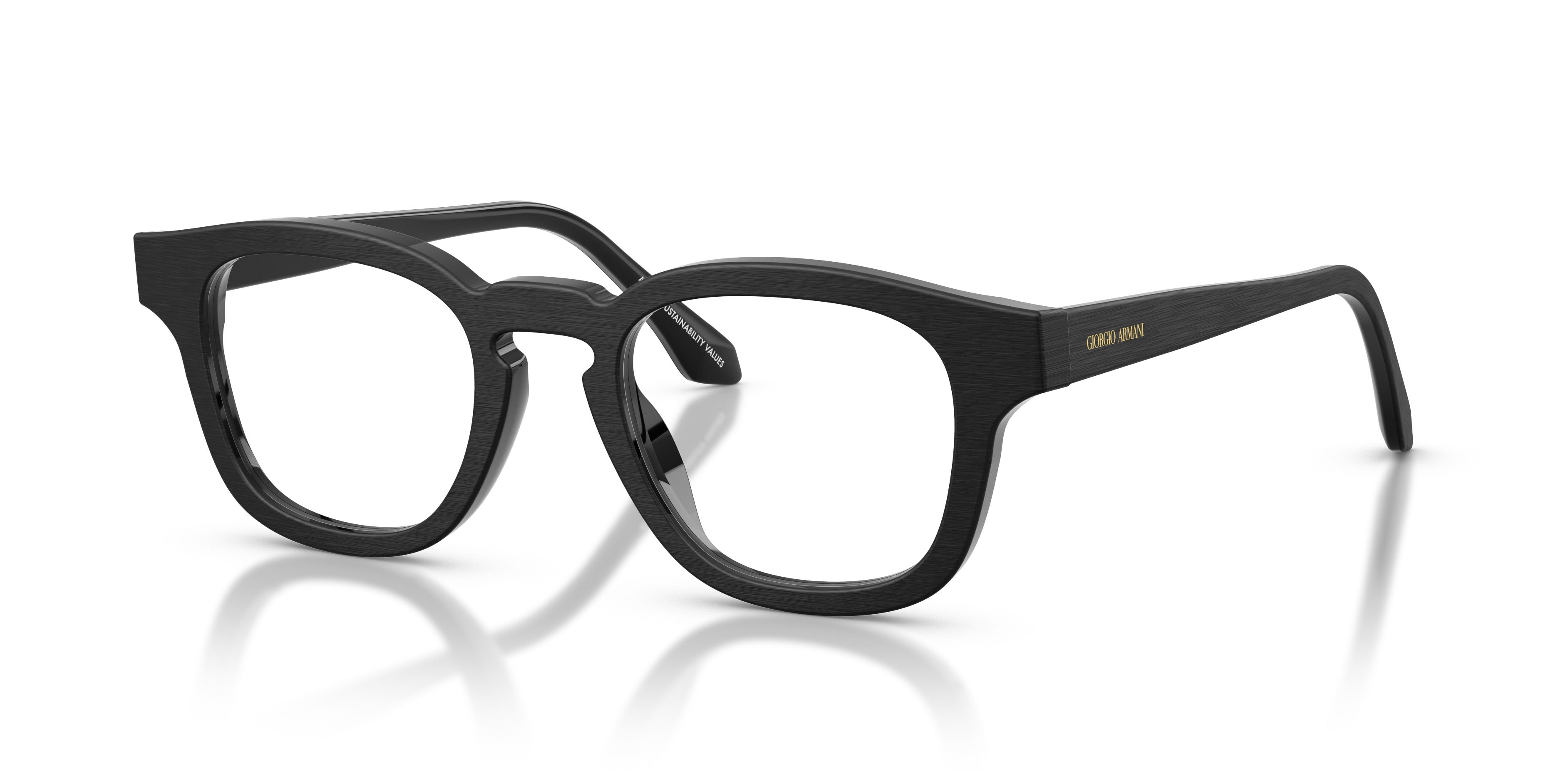 Eyeglasses Giorgio Armani AR 7291U (5009) color nero spazzolato shape square lenses lente demo
