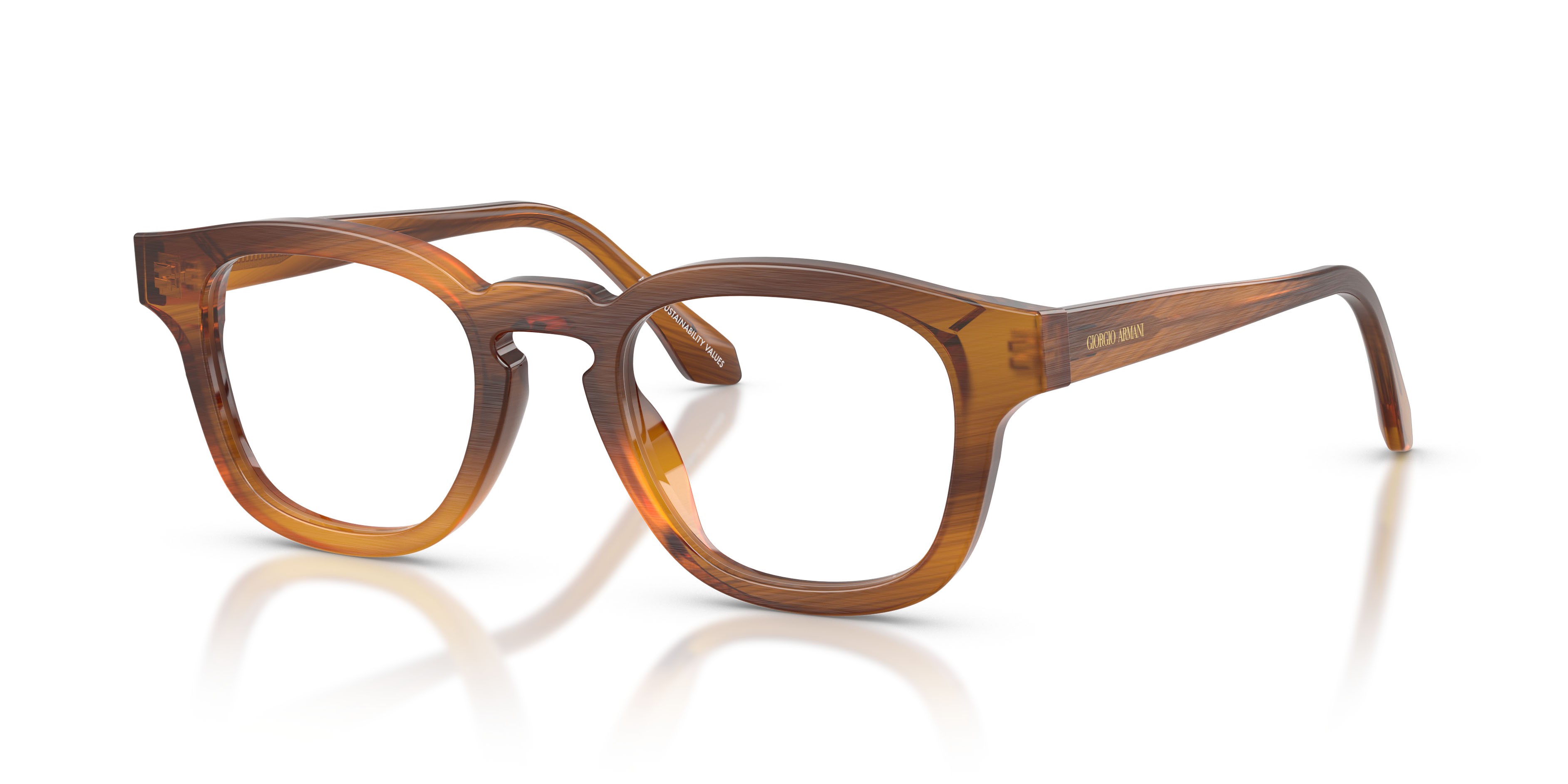 Eyeglasses Giorgio Armani AR 7291U (6163) color miele striato shape square lenses lente demo