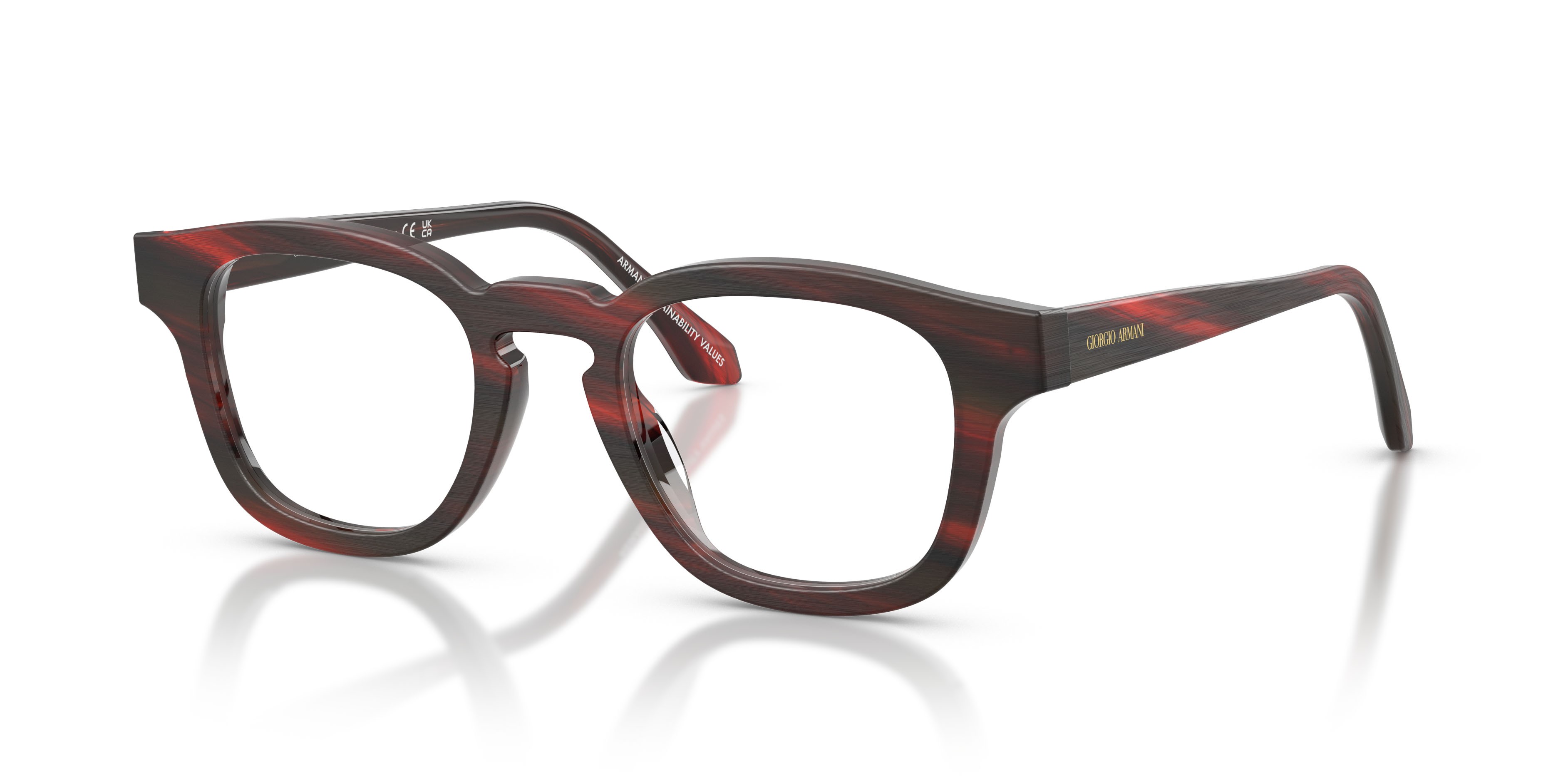 Eyeglasses Giorgio Armani AR 7291U (6392) color rosso spazzolato shape square lenses lente demo
