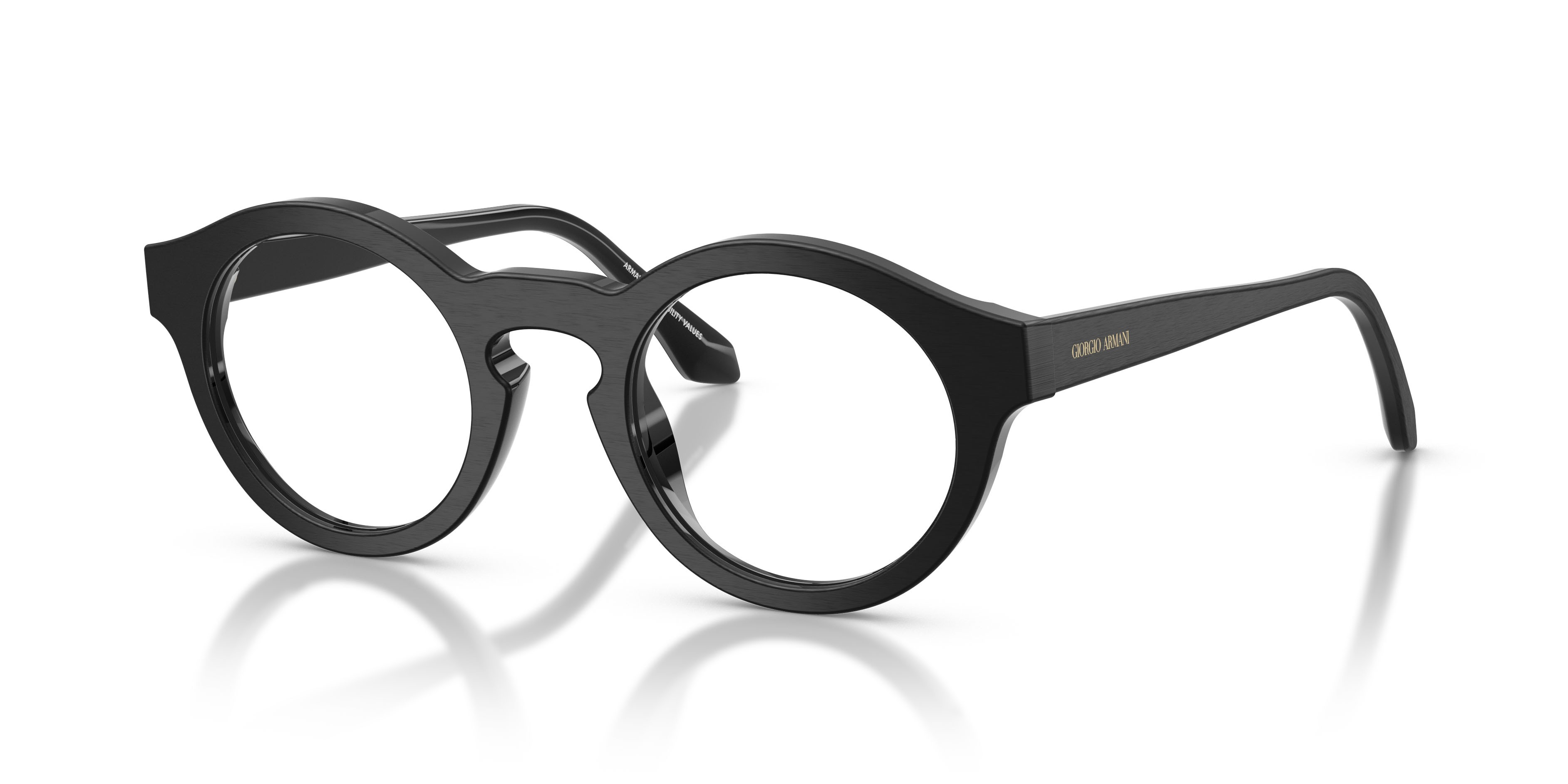 Eyeglasses Giorgio Armani AR 7292U (5009) color nero spazzolato shape pantos lenses lente demo