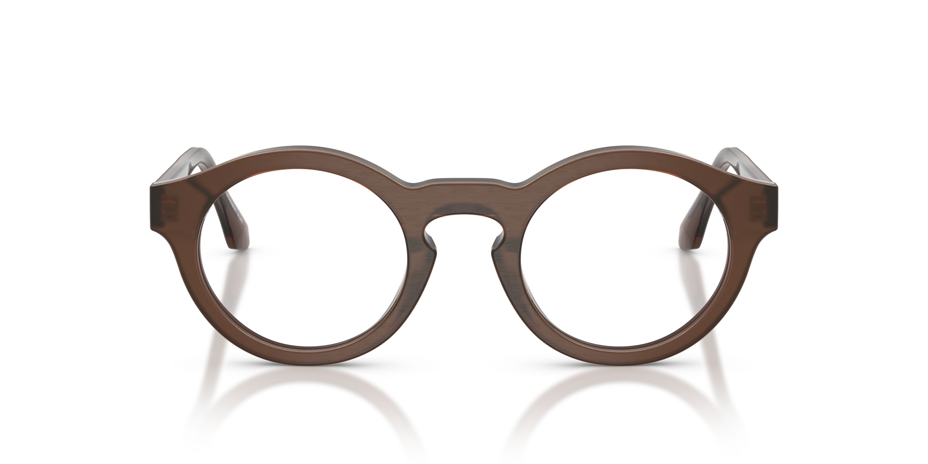 Eyeglasses Giorgio Armani AR 7292U (6394) color marrone spazzolato shape pantos lenses lente demo