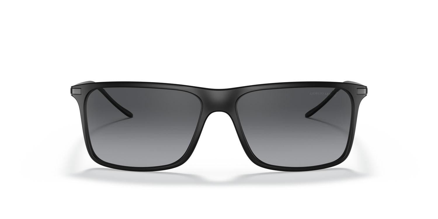 Sonnenbrillen Giorgio Armani AR 8034 (5042T3) farbe nero opaco form rechteckig gläser polarized grigia sfumata