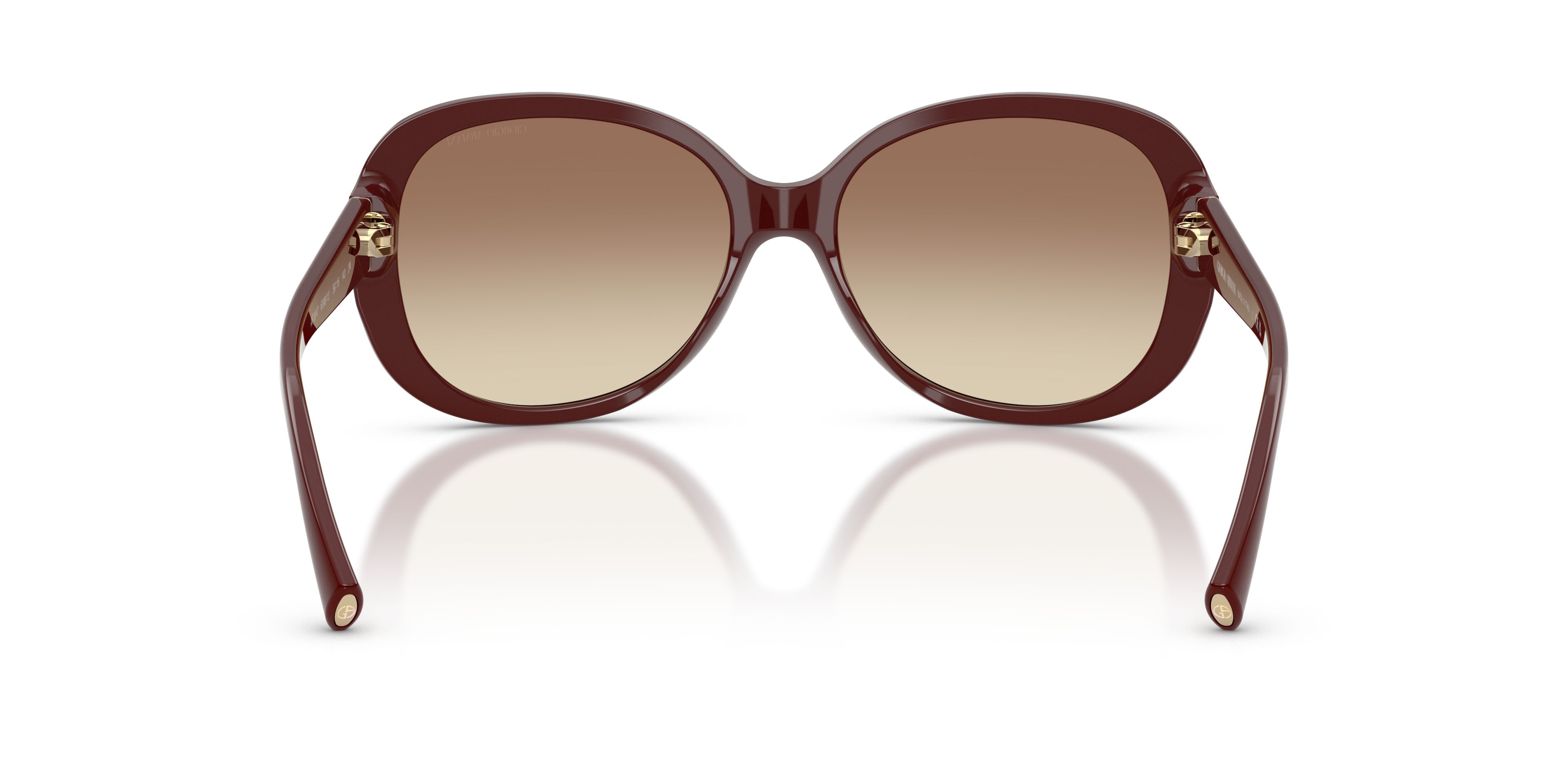 Occhiali da sole Giorgio Armani AR 8047 (639913) colore borgogna tinta unita forma rotondo lenti marrone sfumato
