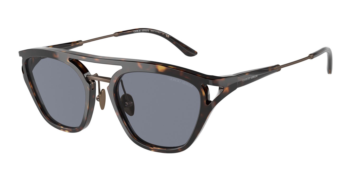 Sonnenbrillen Giorgio Armani AR 8158 (502619) farbe havana form quadratisch gläser blu