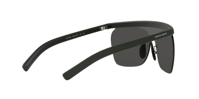 Sonnenbrillen Giorgio Armani AR 8169 (59606R) farbe verde militare effetto gommato form rechteckig gläser verde chiaro specchiato petrolio