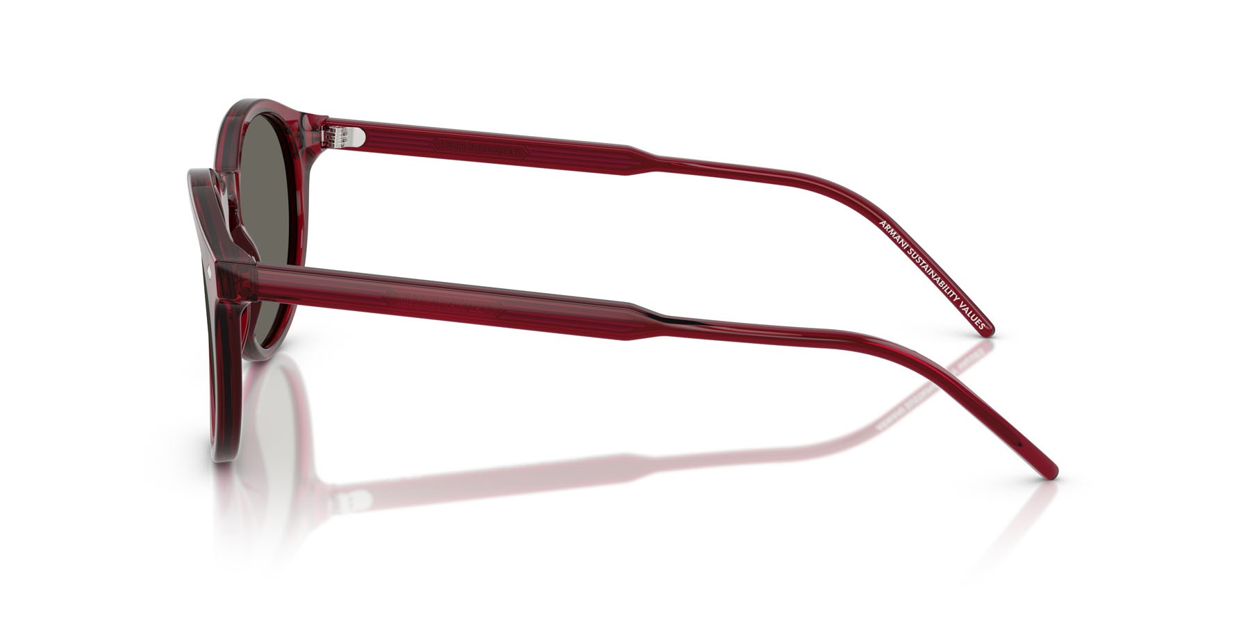Occhiali da sole Giorgio Armani AR 8211 (6344R5) colore bordeaux trasparente forma pantos lenti grigio