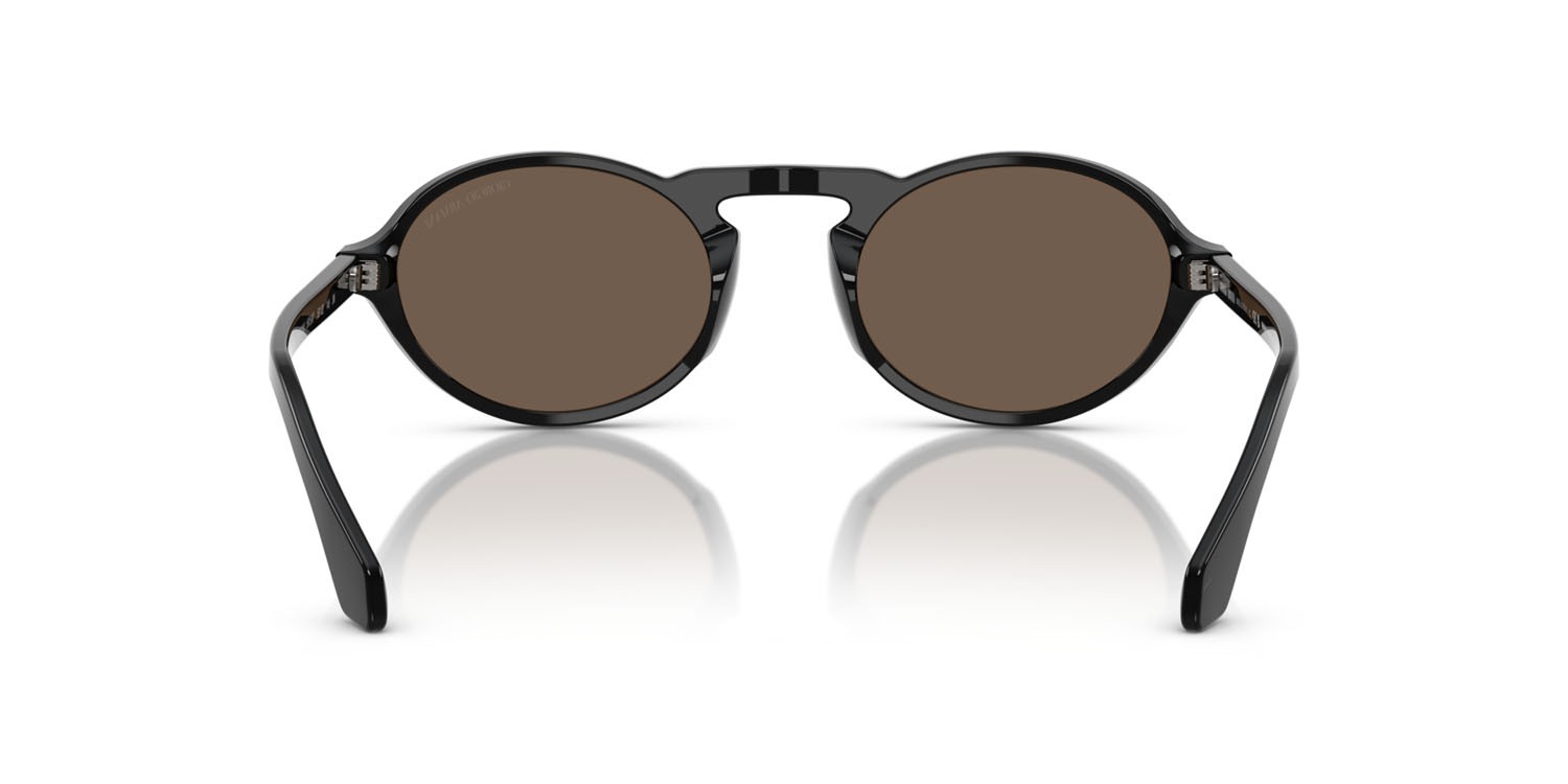 Sunglasses Giorgio Armani AR 8219U (58758T) color nero shape oval lenses marrone scuro
