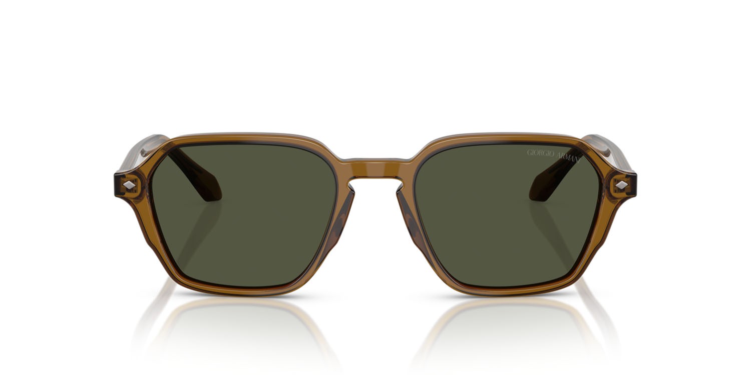 Sunglasses Giorgio Armani AR 8220 (617231) color verde trasparente shape square lenses verde
