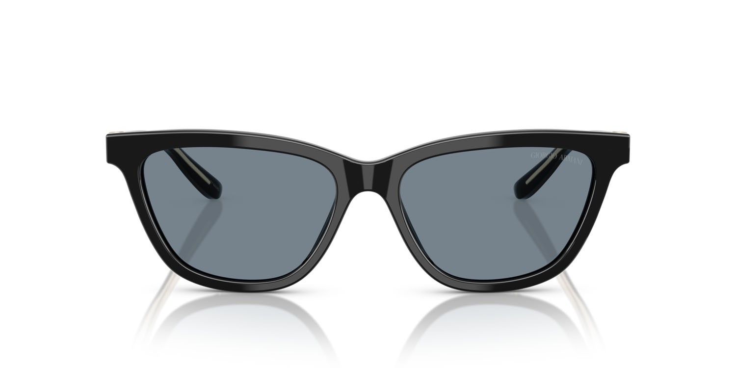 Occhiali da sole Giorgio Armani AR 8221 (587556) colore nero forma cat eye lenti azzurro