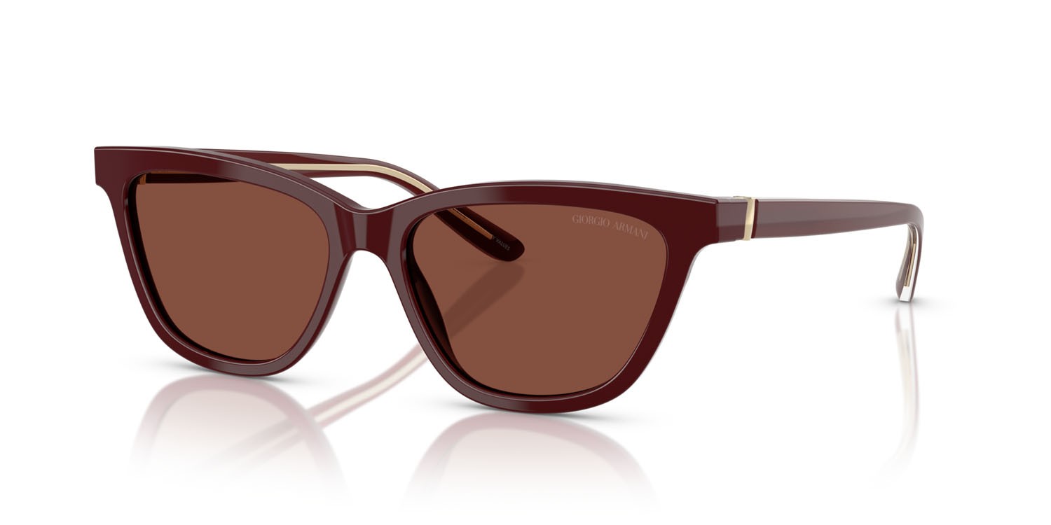 Occhiali da sole Giorgio Armani AR 8221 (5955C5) colore bordeaux forma cat eye lenti rosso
