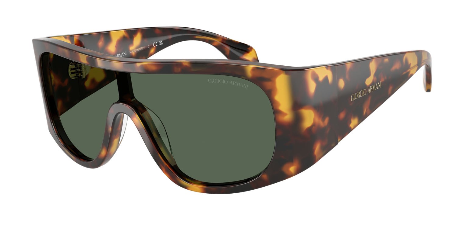 Occhiali da sole Giorgio Armani AR 8222U (509271) colore havana forma rettangolare lenti verde scuro